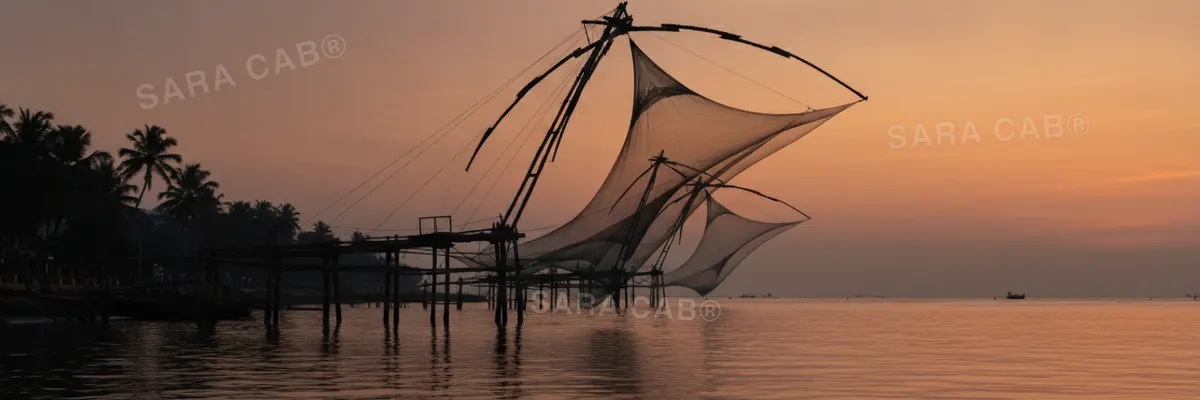 Cantilevered fishing nets on the waterfront at Fort Kochi