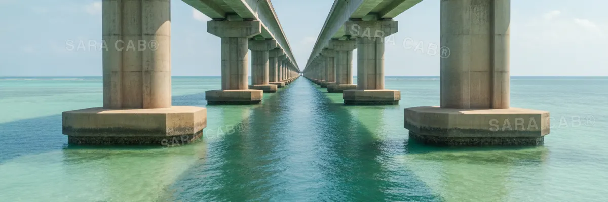 The Pamban bridge crossing the sea towards Rameswaram